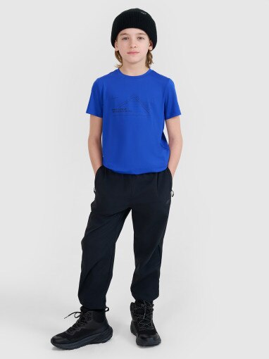 Chłopięcy t-shirt trekkingowy 4F 4FJWSS25TFTSM1212 - niebieski