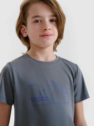 4F JUNIOR Chłopięcy tshirt trekkingowy 4F 4FJWSS25TFTSM1212  szary Szary