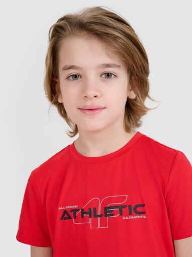 4F JUNIOR Chłopięcy tshirt treningowy 4F 4FJWSS25TFTSM1209  czerwony Czerwony