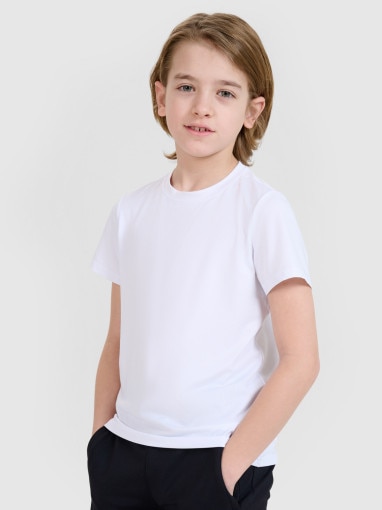 4F JUNIOR Chłopięcy tshirt treningowy 4F 4FJWSS25TFTSM1438  biały Biały