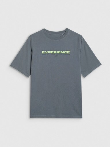 4F JUNIOR Chłopięcy tshirt z nadrukiem 4F 4FJRAW25TTSHM3166 szary Szary