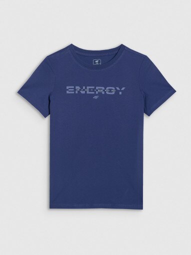 4F JUNIOR Chłopięcy tshirt z nadrukiem 4F 4FJRAW25TTSHM3167  granatowy Granatowy