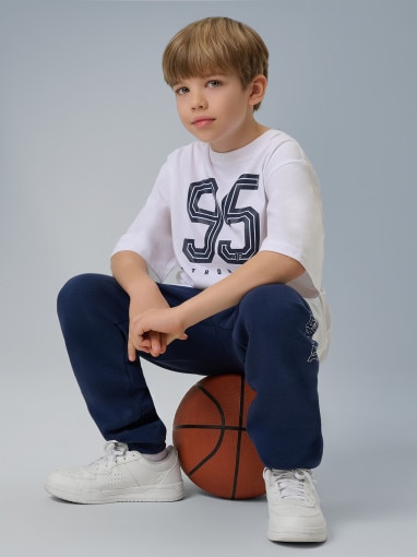  4F JUNIOR Chłopięcy tshirt z nadrukiem 4F 4FJRSS26TTSHM3786  biały Biały