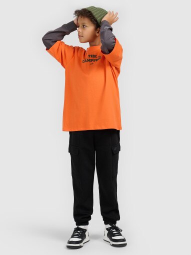 Obrazek dla: 4F JUNIOR Chłopięcy tshirt z nadrukiem 4F 4FJWSS26TTSHM2813 pomarańczowy Pomarańczowy