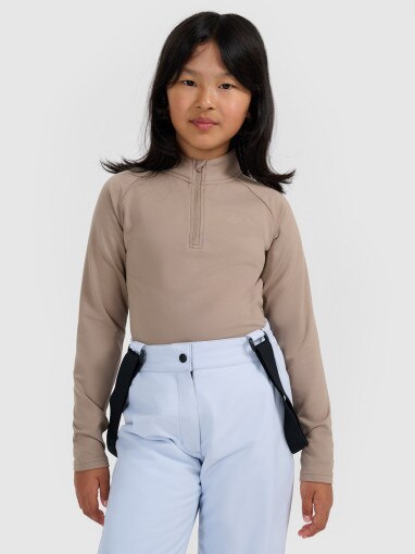  4F JUNIOR Dziecięca bielizna termiczna ocieplana (góra) 4F 4FJRAW25UBRUU115  beżowa Beżowy