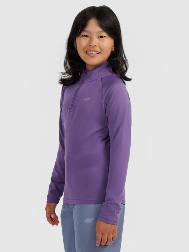  4F JUNIOR Dziecięca bielizna termiczna ocieplana (góra) 4F 4FJRAW25UBRUU115  fioletowa Fioletowy