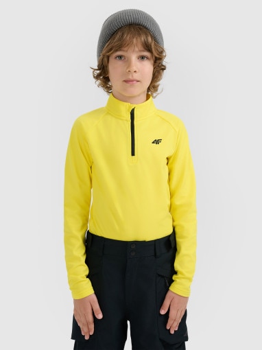  4F JUNIOR Dziecięca bielizna termiczna ocieplana (góra) 4F 4FJRAW25UBRUU115  żółta żółty