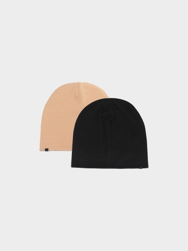 4F JUNIOR Dziecięca czapka beanie dwustronna 4F 4FJWSS25ACAPU505  beżowa Beżowy