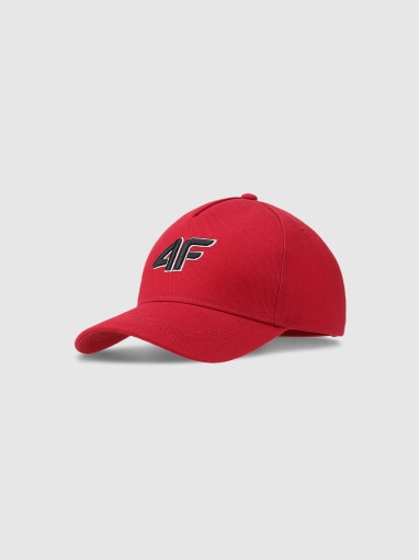 4F JUNIOR Dziecięca czapka z daszkiem 4F 4FJWSS25ACABU388  czerwona Czerwony