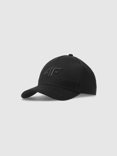 4F JUNIOR Dziecięca czapka z daszkiem 4F 4FJWSS25ACABU388  czarna Czarny