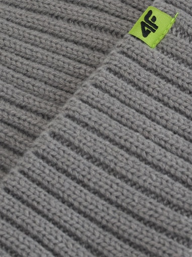 Dziecięca czapka z pomponem 4F 4FJRAW25ACAPU0745 - szara