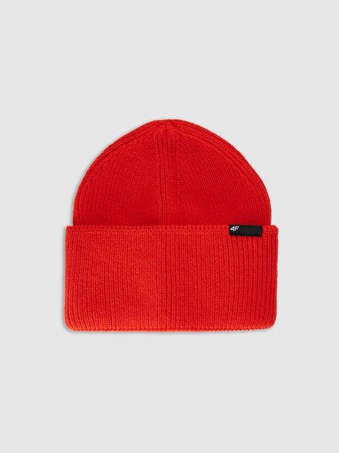  4F JUNIOR Dziecięca czapka zimowa 4F 4FJWAW25ACAPU652  czerwona Czerwony