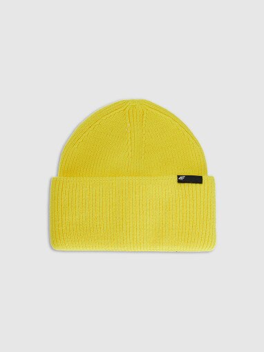  4F JUNIOR Dziecięca czapka zimowa 4F 4FJWAW25ACAPU652  żółta żółty
