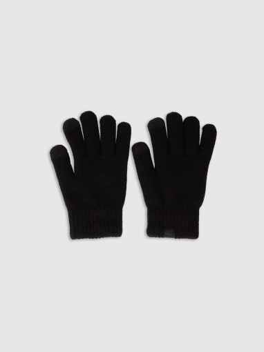 4F JUNIOR Dziecięce rękawiczki Soft Touch 4F 4FJWAW25AGLOU154 czarne Czarny