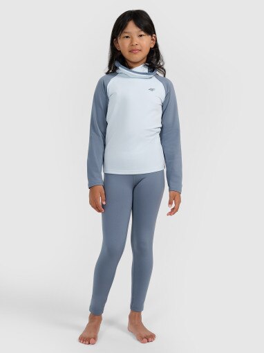  4F JUNIOR Dziewczęca bielizna termiczna ocieplana (dół) 4F 4FJRAW25UBRUF113  szara Szary