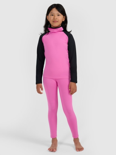 Dziewczęca bielizna termiczna ocieplana (góra) 4F 4FJRAW25UBRUF112 - różowa