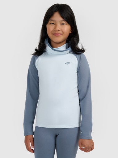  4F JUNIOR Dziewczęca bielizna termiczna ocieplana (góra) 4F 4FJRAW25UBRUF112  szara Szary