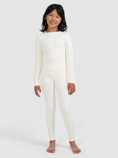 4F JUNIOR Dziewczęca bielizna termoaktywna komplet 4F 4FJRAW25USEAF264 biała Biały