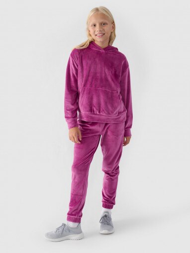 Dziewczęca bluza dresowa 4F 4FJWAW24TSWSF1216 - różowa