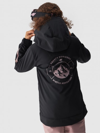 Dziewczęca bluza snowboardowa 4F 4FJWAW24TSOFF271 - czarna