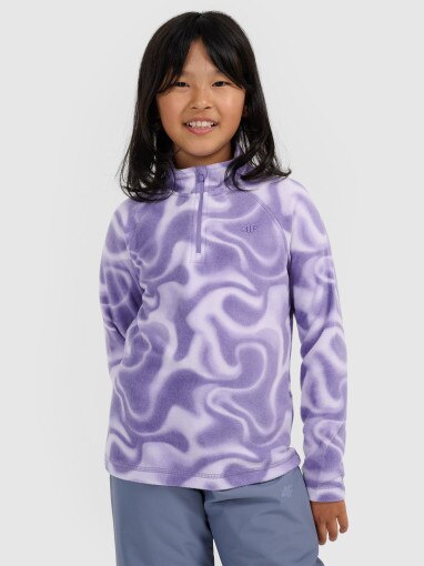  4F JUNIOR Dziewczęca bluza termiczna polarowa 4F 4FJRAW25UFLEF071  fioletowa Multikolor