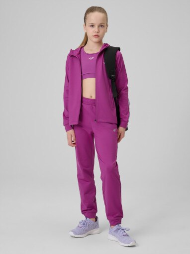 Dziewczęca bluza treningowa 4F 4FJRSS26TFSWF0989 - różowa
