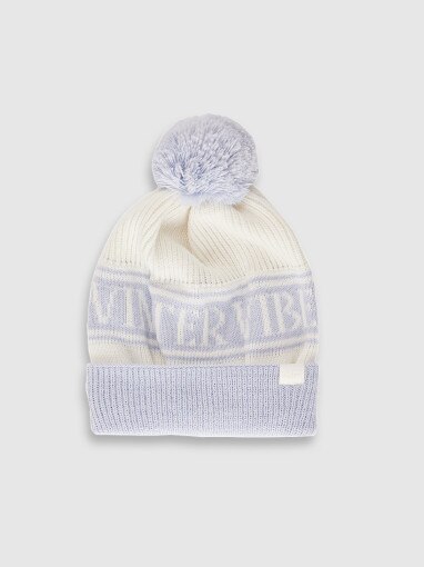  4F JUNIOR Dziewczęca czapka z pomponem 4F 4FJRAW25ACAPF0748  niebieska Niebieski