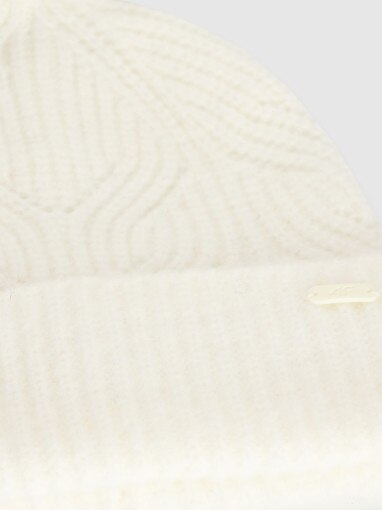 Dziewczęca czapka z pomponem 4F 4FJWAW25ACAPF648 - biała