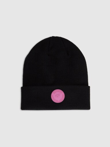  4F JUNIOR Dziewczęca czapka zimowa 4F 4FJRAW25ACAPF0749  czarna Czarny