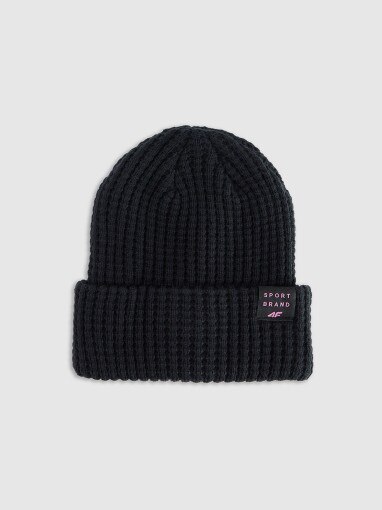  4F JUNIOR Dziewczęca czapka zimowa 4F 4FJRAW25ACAPF0810  czarna Czarny