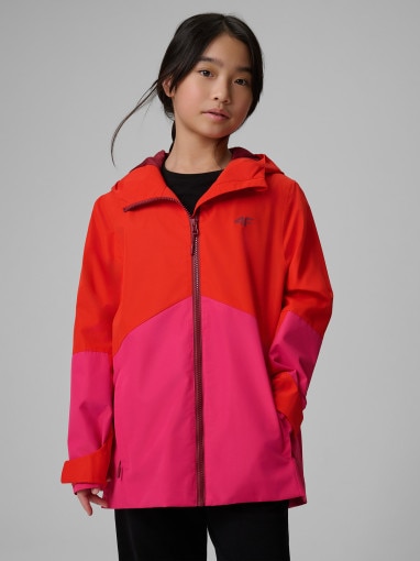  4F JUNIOR Dziewczęca kurtka przejściowa 4F 4FJWSS26TTJAF0958  czerwona Czerwony