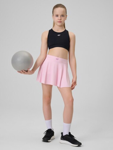  4F JUNIOR Dziewczęca spódniczka treningowa 4F 4FJRSS26TFSKF024  różowa Różowy