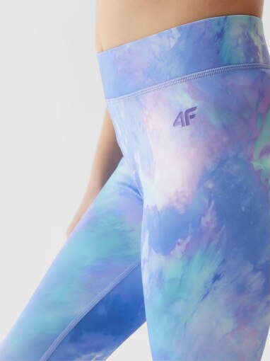Dziewczęce legginsy 4F 4FJWSS24TFTIF222 - fioletowe