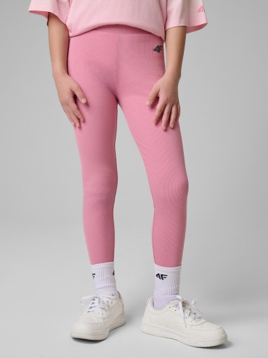 Dziewczęce legginsy 4F 4FJWSS26TTIGF270 - różowe