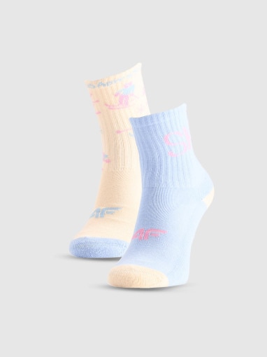  4F JUNIOR Dziewczęce skarpetki wysokie (2pack) 4F 4FJRAW25USOCF600  multikolor Multikolor