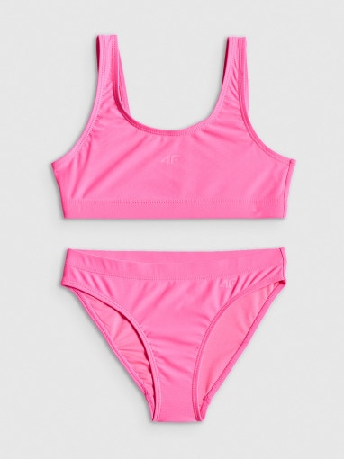  4F JUNIOR Dziewczęcy kostium kąpielowy dwuczęściowy 4F 4FJRSS26UBKSF062  różowy Różowy