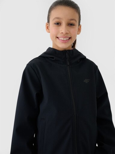 Dziewczęcy softshell 4F 4FJWSS25TSOFF305 - czarny