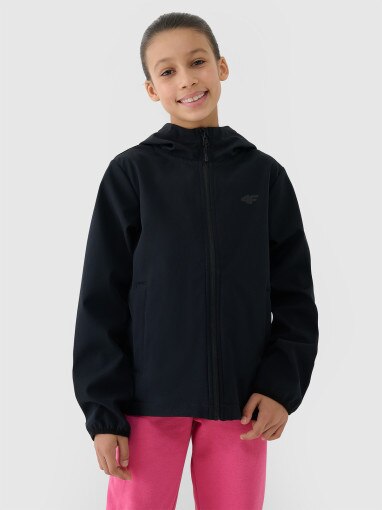 4F JUNIOR Dziewczęcy softshell 4F 4FJWSS25TSOFF305  czarny Czarny