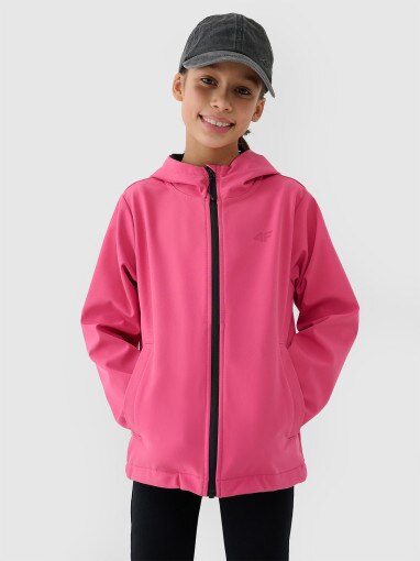 4F JUNIOR Dziewczęcy softshell 4F 4FJWSS25TSOFF305  różowy Różowy
