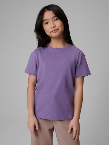 Dziewczęcy t-shirt basic 4F 4FJRSS26TTSHF4011 - multikolor