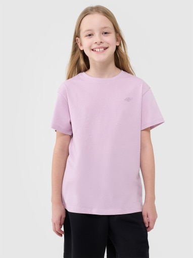4F JUNIOR Dziewczęcy tshirt oversize 4F 4FJWSS25TTSHF2326  różowy Różowy