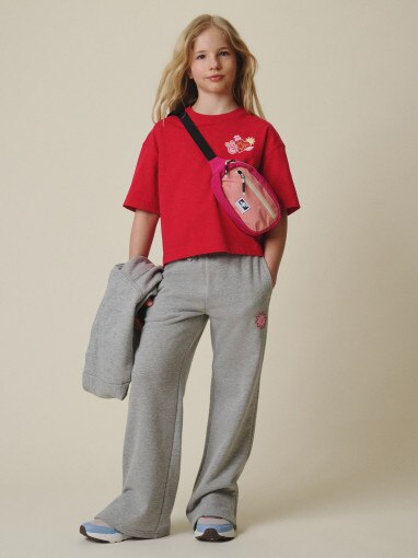 Dziewczęcy t-shirt z nadrukiem 4f 4FJRSS26TTSHF3679 - różowy