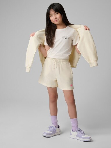  4F JUNIOR Dziewczęcy tshirt z nadrukiem 4F 4FJWSS26TTSHF2886  biały Biały