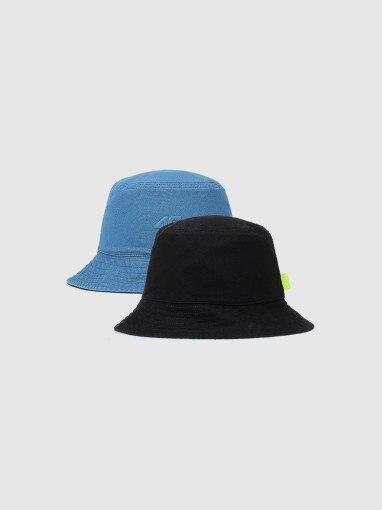 Męski kapelusz bucket hat dwustronny 4F 4FWSS25AHATM017 - czarny