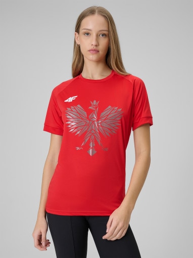  4F Koszulka kibica uniseks 4F 4FRSS26TFTSM2725  czerwona Czerwony