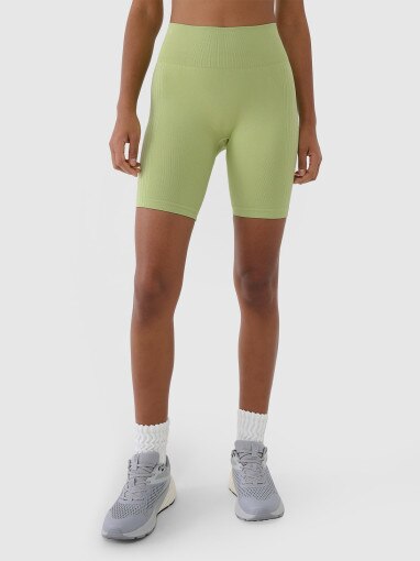 Damskie legginsy kolarki treningowe 4F 4FRSS25TFSTF022 - zielone