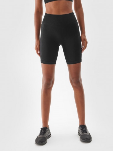 Damskie legginsy kolarki treningowe 4F 4FWAW24TFSHF710 - czarne