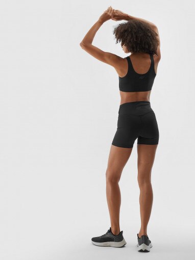 Damskie legginsy krótkie treningowe 4F 4FWAW24TFSTF010 - czarne