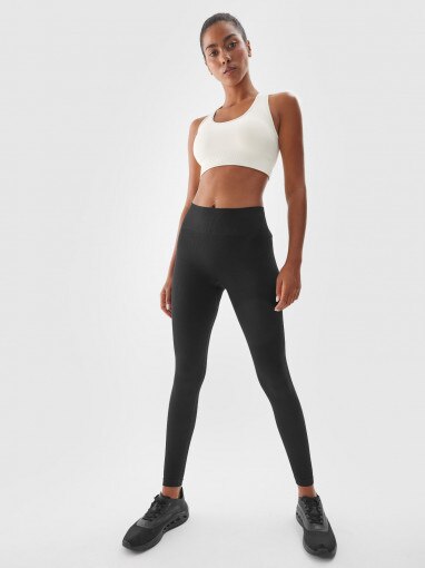 4F Damskie legginsy treningowe 4F 4FWAW24TFTIF278  czarne Głęboka czerń