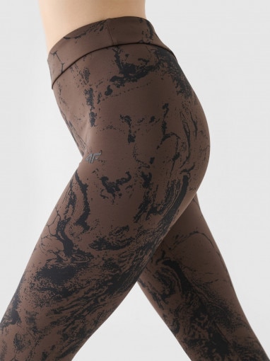 Damskie legginsy z nadrukiem 4F 4FWAW24TTIGF193 - multikolor